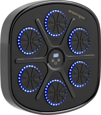 Produktbild von Rhythmisches Boxgerät mit Bluetooth, LED-Lichtern, 9 Modi, Boxhandschuhen in Schwarz
