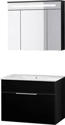 Produktbild von Fackelmann KARA Badmöbel Set 3-teilig, 80 cm, Anthrazit, Keramik, 1 Schublade