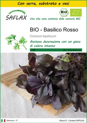 Immagine prodotto di SAFLAX Insieme di coltivazione -- Basilico Rosso - 400 semi - Ocimum