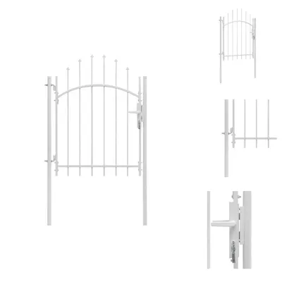 Produktbild von vidaXL Gartentor Stahl 1 x 2 m Weiß - Gartentore