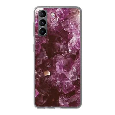 Produktbild von MuchoWow® Handyhülle Schutzhülle Hülle für Samsung Galaxy S21 Edelsteine - Amethyst - Kristalle und Edelsteine Silikon Softcase Handy Hülle - Softcase