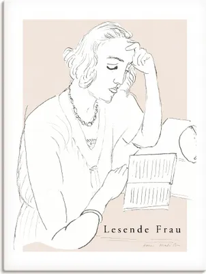 Produktbild von ARTland Leinwandbild Lesende Frau Größe: 45x60 cm