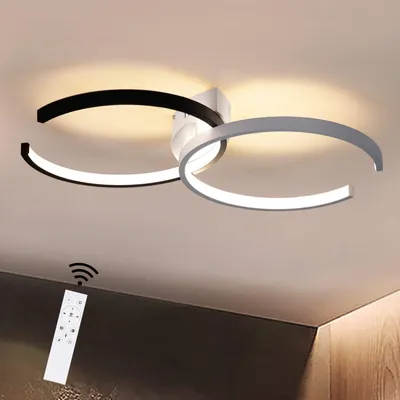 Productafbeelding van ZMH LED plafondlamp, plafondlamp, 55 cm, 37W, dimbaar met afstandsbediening, geschikt voor woonkamer, eetkamer, slaapkamer en badkamer