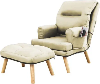 Productafbeelding van Relaxfauteuil, fauteuil, verstelbare rugleuning (5 standen), met voetbankje. Kleur: Monolith 04 – ecru