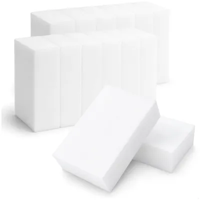 12 Reinigungssponges, Melamin-Schwämme, 10x7x3 cm, weiß