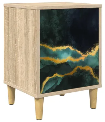 Immagine prodotto di Tavolino da notte WIJHE, finitura Sonoma, dimensioni 36 x 33 x 50 cm, materiale: legno composito