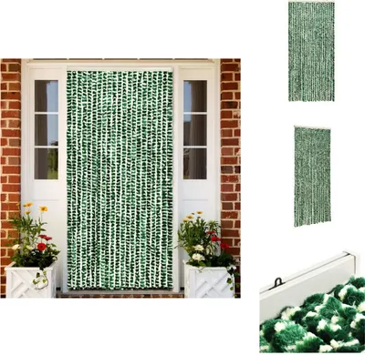 Obrázek produktu pro vidaXL Závěs proti hmyzu zeleno-bílý 90x220 cm žinylka - síť proti hmyzu