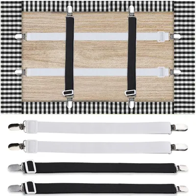 Produktbild von Bettlakenklammern, 20–130 cm verstellbare Lakenhalter, 4 Stück, elastische Lakenhalter für Bettwäsche, Laken, Matratzen, Bügelbrett oder Sofa