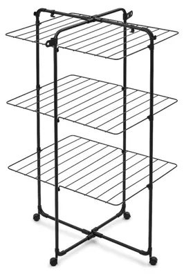 Zdjęcie produktu dla Brabantia 303982, Stojak podłogowy, Stal, Czarny, 23 m, 3 pół., 760 mm