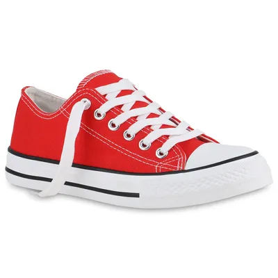 Produktbild von VAN HILL Damen Sneaker Low Schnürer Bequeme Stoff Schnür-Schuhe 840395, Farbe: Rot, Größe: 36