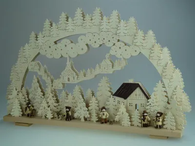 Produktbild von Schwibbogen mit Winterfiguren und Beleuchtung BxHxT 70x44x10cm NEU