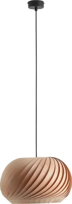 Produktbild von Hängeleuchte Metall Holz E27 B: 38 cm H: max. 200 cm Schwarz rund Pendelleuchte