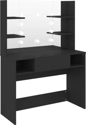 Obrázek produktu pro vidaXL Toaletní stolek s LED osvětlením 100x40x135 cm MDF černý