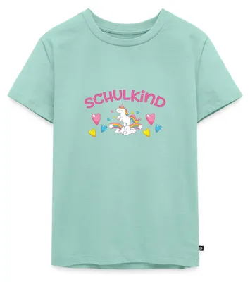 Produktbild von Spreadshirt Einschulung Schulkind Einhorn Kinder Premium T-Shirt, 98/104 (2 Jahre), Mint