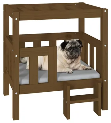 Obrázok produktu pre vidaXL Pelech pre psa medovo hnedý 65,5x50,5x70 cm z masívneho borovicového dreva