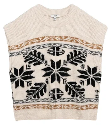 Productafbeelding van Mavi Damen vest met ronde hals, gebreid, kleur: oatmeal melange, maat: XL