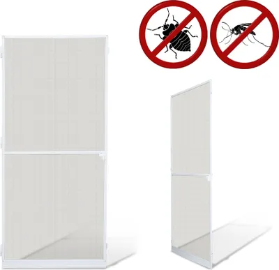 Produktbild von karpal Fliegengitter tuer - 120x210CM fliegengitter Gitter insektenschutz tuer Wasserdicht Alu-Rahmen fliegengitter fiberglas Fuer  Wohnzimmer  Fenster Balkone
