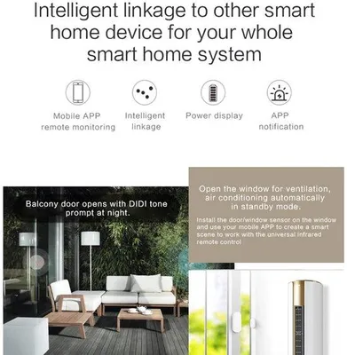 Productafbeelding van WiFi Deurraamsensor - Slimme Draadloze Contactsensor voor Thuisbeveiliging - App Meldingswaarschuwing - Compatibel met Alexa en Google A
