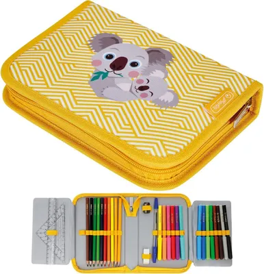 Produktbild von Herlitz 50038244, Weiches Federmäppchen, Polyester, Gelb, Abbildung, Reißverschluss, Kind