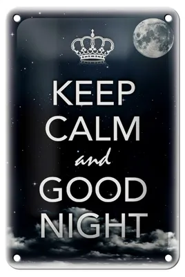 Produktbild von Blechschild Spruch 12x18cm Keep Calm and good night