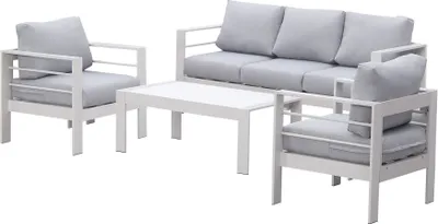 Produktbild von MeXo von GLP HOME Lounge Gartenmöbel setaus Aluminium, Gartenlounge Set für 4-7 Personen, (Spar-Set, Essgruppe 4-5-tlg., 1 x 3er-Sofa, 2 x Einzelsessel, 1 x Tisch), Sitzgruppe, Balkonmöbel, Sitzgarnitur Wetterfest für Indoor Outdoor