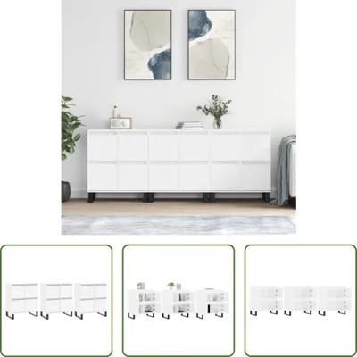 Produktbild von The Living Store Sideboards 3 Stk. Weiß Holzwerkstoff