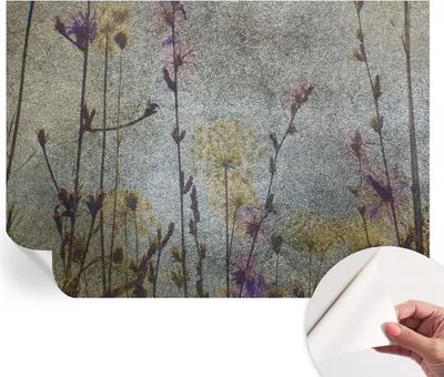 Produktbild von Selbstklebende Wandtapete - Dekorative Tapete für Wohnzimmer - Klebefolie für Wandbilder - Tapetenfolie für Wanddekoration - 208x146 cm - Wildblumen