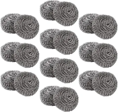 Produktbild von 20 Stück Teiliges Reinigungskugel Grobe Stahlwolle Vielseitig Einsetzbar für Pfannen und Topfreinigung Langlebig Kratzfrei für Küche und Haushalt