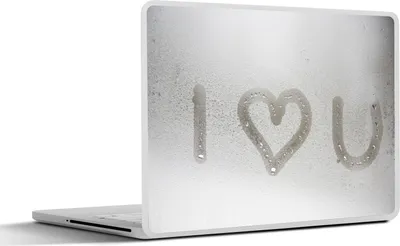 Produktbild von MuchoWow® Laptop Aufkleber Sticker Cover Ich liebe dich, geschrieben auf ein beschlagenes Fenster 25x18 cm - Laptop-Deko