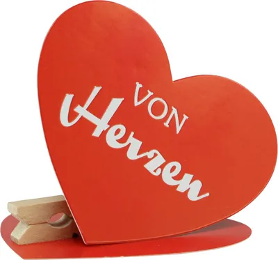 Produktbild von Deko Herzklammer mit Sprüchen für Geschenke und kreative Gestaltung, 48 Stück
