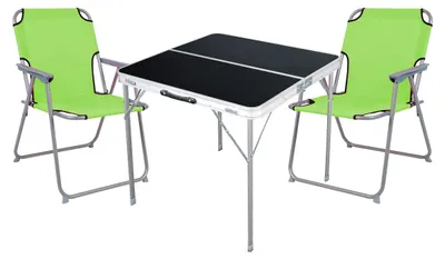 Immagine prodotto di set 3 pezzi da campeggio in alluminio L80xL80xH70cm Lime