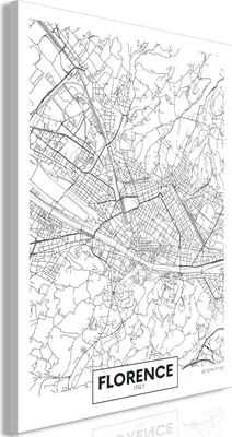 Zdjęcie produktu dla Włoski obraz na płótnie Canvas - Mapa Florencji (1 część) Pionowy 80x120 cm Cities m-B-0059-b-a