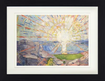 Produktbild von Edvard Munch Gerahmtes Bild Mit Edlem Passepartout | Wand-Bilder | Im Bilderrahmen - Die Sonne, 1910 (30 x 40 cm)