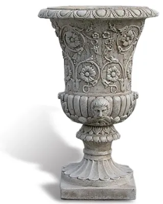 Produktbild von Casa Padrino Luxus Barock Blumentopf Antik Grau Ø 49 x H. 78 cm - Handgefertigter Barockstil Pflanzentopf aus hochwertigem Carrara Marmorkies - Barock Garten Deko - Luxus Qualität - Italy