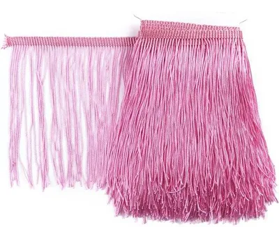Immagine prodotto di Nastro decorativo rosa con frange - 4,5 m x 15 cm - ideale per progetti fai da te