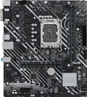 Produktbild von ASUS PRIME H610M-E D4, Intel, LGA 1700, Intel® Celeron®, Intel® Core™ i3, Intel® Core™ i5, Intel® Core™ i7, Intel® Core™ i9,..., DDR4-SDRAM, 64 GB, DIMM