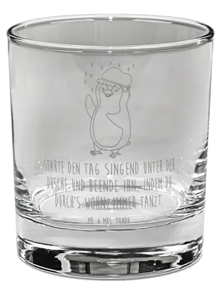 Produktbild von Mr. & Mrs. Panda Whiskey Glas Pinguin Duschen - Transparent - Geschenk, Singen, Rocks, Tanzen, Dusche, Tumbler, Duschkonzert, Motivation, Old Fashioned, Whiskyglas
