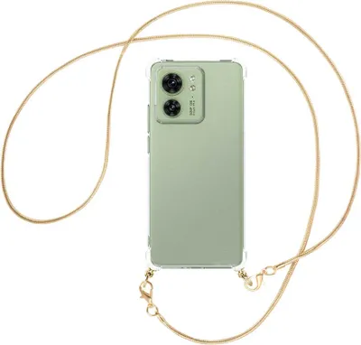 Produktbild von Handykette Backcover-Schutzhülle mit Band (Metall goldfarben) für Motorola Edge 40 5G (6.55'') - goldfarbene Snake-Kette