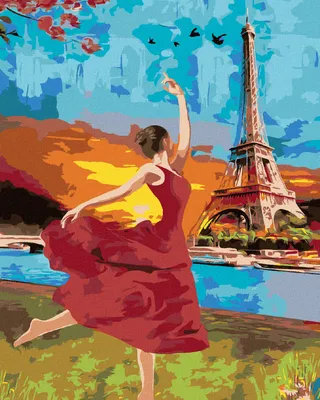 Image de Zuty - Peinture par numéros - DANSE AUPRÈS DE LA TOUR EIFFEL, 40 x 50 cm, sans cadre et sans toile tendue