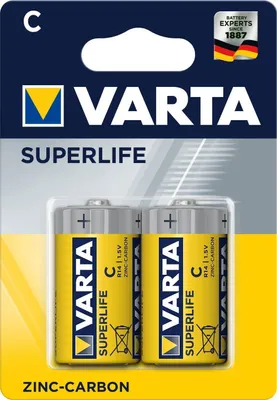 Immagine prodotto di Varta Pile zinco-carbone, Baby, C, R14, 1,5V Superlife, Blister di vendita al dettaglio (confezione da 2)