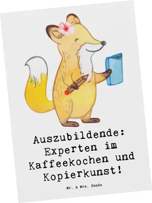 Produktbild von Mr. & Mrs. Panda Ansichtskarte Auszubildende Kaffeekünstler - Weiß - Geschenk, Berufe, Beruf, Postkarten, Postkarte, Berufsalltag, Fotokarte, Grußkarte, Ansichtskarten