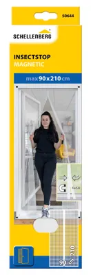 Produktbild von Schellenberg Insektenschutz-Magnetvorhang für Balkon- und Terrassentüren, Fliegengitter mit Magneten ohne bohren, 90 x 210 cm, weiß, 50644