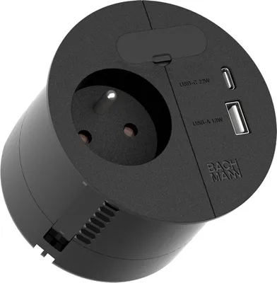 Produktbild von BACHMANN LOOP IN CHARGE UTE USB A/C22W, Zuleitung 2,0m H05VV-F3G1,5mm² Durchfrg.