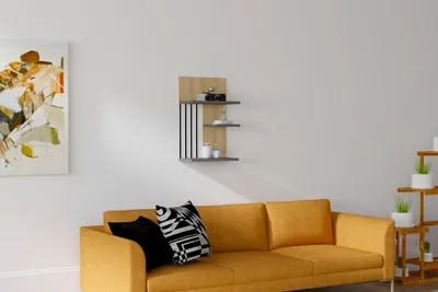 Immagine prodotto di Skye Decor, Nezma - Sapphire, Antracite, mensola a muro, zaffiro, 100 % pannello di legno rivestito di melamina, 40 x 21,4 x 60 cm