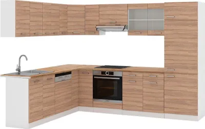 Produktbild von Eckküche Vicco R-Line Sonoma/Weiß 287 x 60 cm , AP Eiche, Model 42289