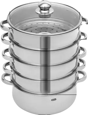 Obrázek produktu pro Parní hrnec, víceúrovňový design, vysoce kvalitní nerezová ocel, 28 cm