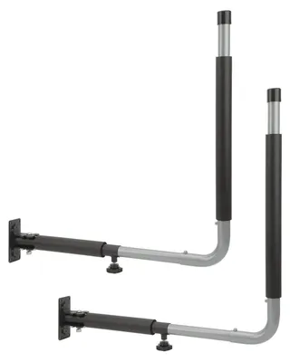 Image de Support mural pliable pour kayaks/canoës - Télescopique - Capacité de charge de 50 kg - Alliage d'aluminium - Gain de place - Rangement mural
