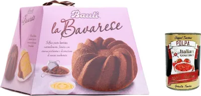 Produktbild von 3x Bauli Torta La Bavarese Kuchen mit gesüßtem Kakao überzogen und mit Vanillepudding gefüllt 700g + Italian gourmet polpa 400g