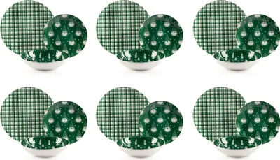 Immagine prodotto di Servizio tavola 18 pezzi Excelsa Green Winter porcellana verde