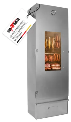 Produktbild von Grafner Räucherofen 6 Etagen 39,5x27x120cm mit Sichtfenster und Thermometer